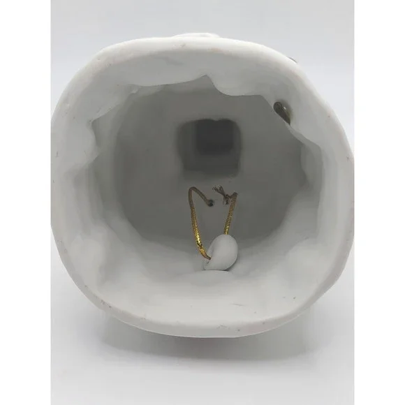 Vtg Christmas Village House Bell 5" Porcelain Decorative Holiday Mantle Decor - Picture 6 of 6